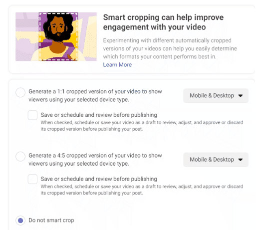 'Smart Crop': Tính năng sửa video tự động mới của Facebook hiện đã có sẵn trong Creator Studio